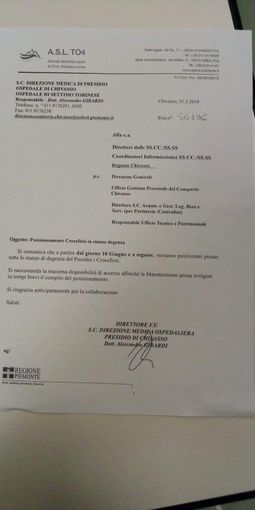 "Crocifisso in tutte le stanze dell'ospedale di Chivasso": è polemica "Crocifisso in tutte le stanze dell'ospedale di Chivasso": è polemica