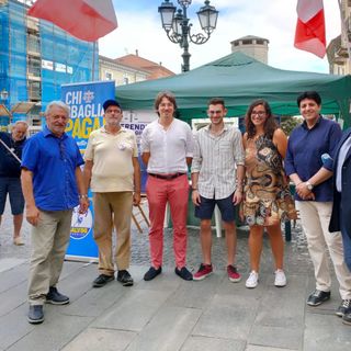 Il gazebo della Lega a Chivasso