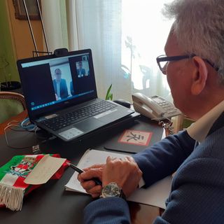 Claudio Castello in videoconferenza con il sindaco di Przemysl