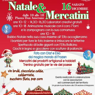 Sabato 16 Dicembre a Mappano arriva il Trenino delle feste con le bancarelle, i laboratori gratuiti per i bambini, il basket in piazza ed i giochi di una volta!