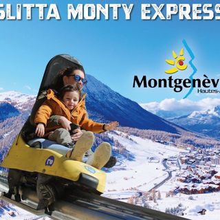 Vivi un'esperienza unica scendendo con Monty Express a 45 km/h in un paesaggio innevato o notturno