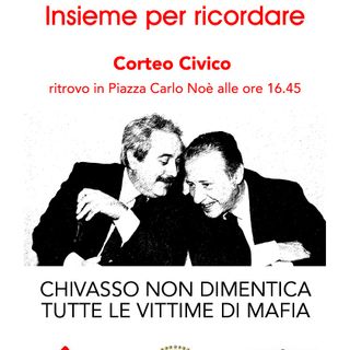 Locandina per manifestazione antimafia con Falcone e Borsellino