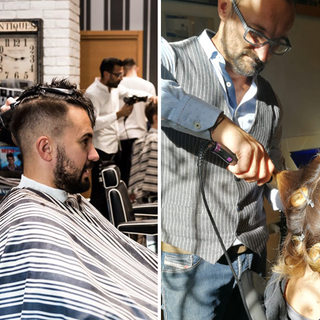 parrucchiere, taglio capelli collage