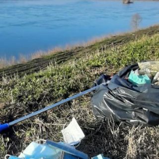 plastica nel po - foto d'archivio