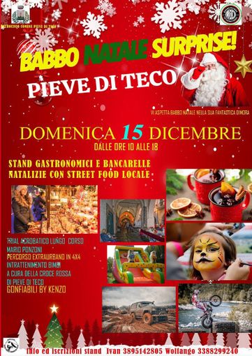 Pieve di Teco, domenica “Babbo Natale Surprise”: tanti eventi per grandi e piccini Pieve di Teco, domenica “Babbo Natale Surprise”: tanti eventi per grandi e piccini