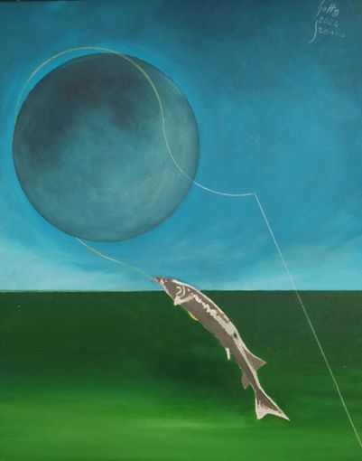 Luna dello Storione vista dal pittore braidese Franco Gotta