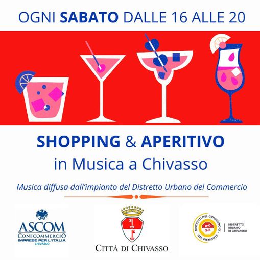"Shopping ed aperitivo in musica" torna sabato a Chivasso "Shopping ed aperitivo in musica" torna sabato a Chivasso
