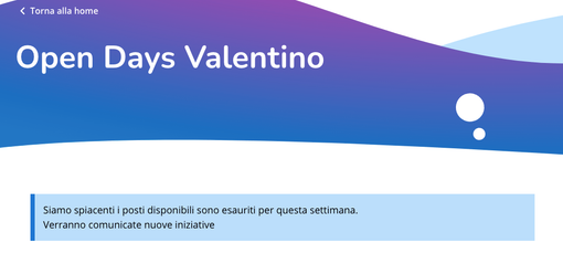 Open Days Valentino "sold out": i posti vanno a ruba alle prime luci dell'alba