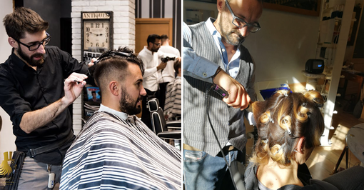 parrucchiere, taglio capelli collage