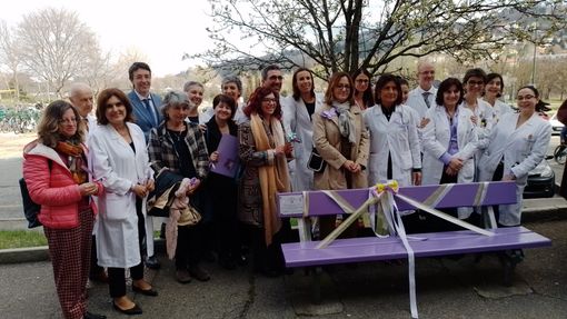 Disturbi alimentari, la panchina viola davanti al Regina Margherita