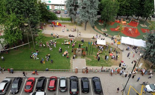 I giardini di via Po visti dall'alto
