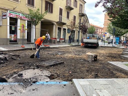 I lavori in via Italia I lavori in via Italia