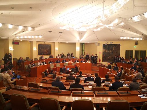 L'aula del Consiglio regionale del Piemonte, a Palazzo Lascaris