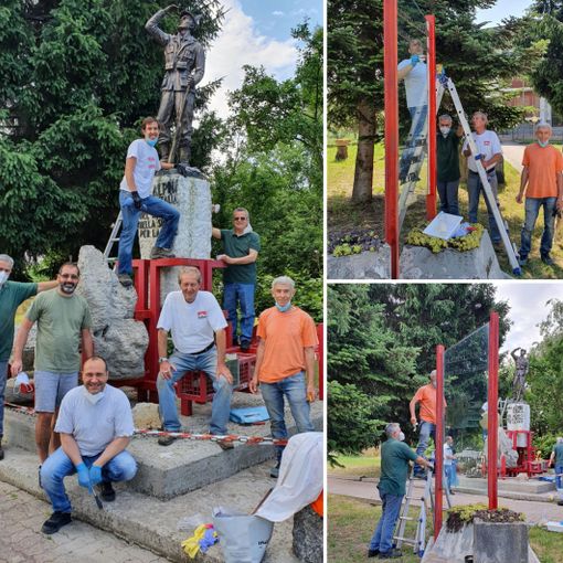 Cede il monumento degli Alpini di Lauriano