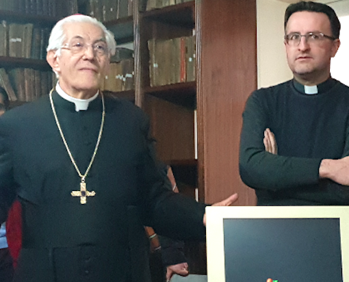 Il vescovo Monsignor Edoardo Cerrato con don Davide