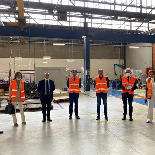 Cirio e Gelmini in visita all'ex stabilimento Lancia di Chivasso