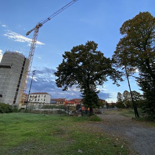 Il cantiere del parco Amendola a Settimo