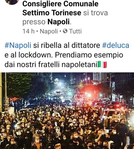 Il post del consigliere Borrini a seguito dei fatti di Napoli