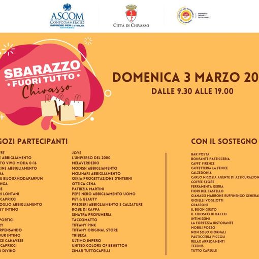 Chivasso: tutto pronto per lo “Sbarazzo – Fuori Tutto”