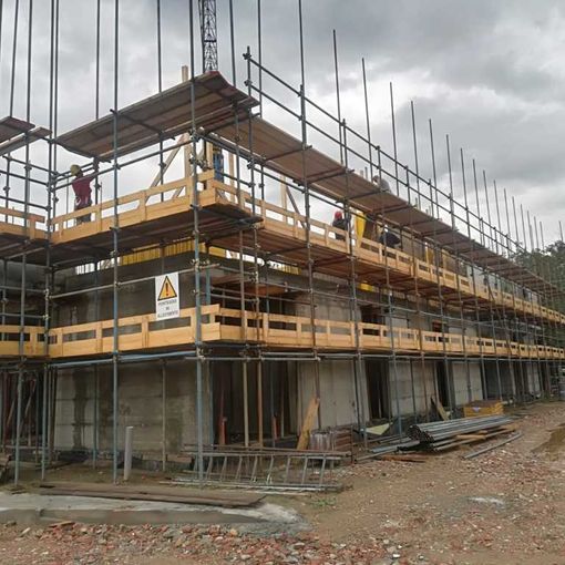 Il cantiere di via Einaudi a Torrazza