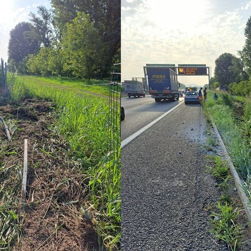 Fortunatamente il conducente non è rimasto ferito: code in direzione nord