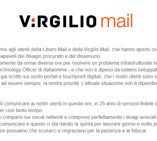 messaggio di scuse Virgilio