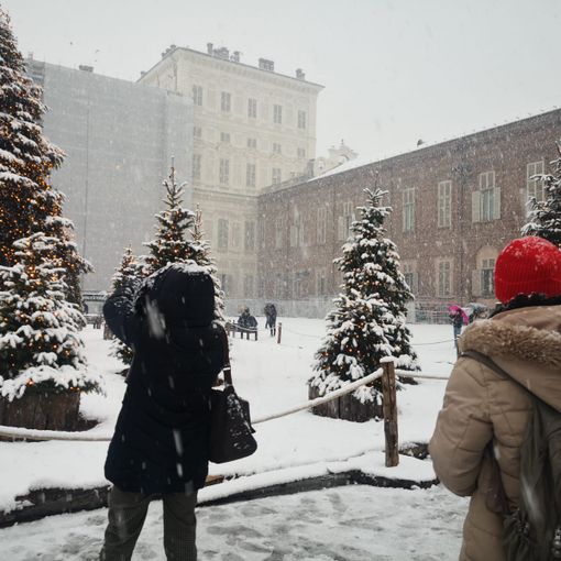 neve a torino - foto d'archivio