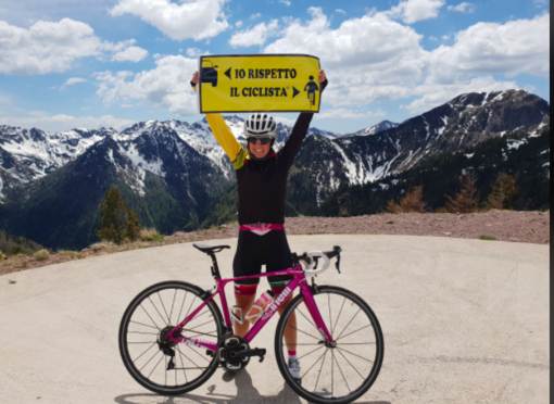 Paola Gianotti arriva a Crescentino per &quot;Io rispetto il ciclista&quot;