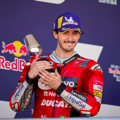 Pecco Bagnaia in testa alla classifica mondiale del motogp