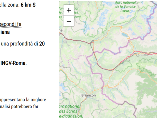 Scossa di terremoto in provincia di Torino: epicentro a Coazze