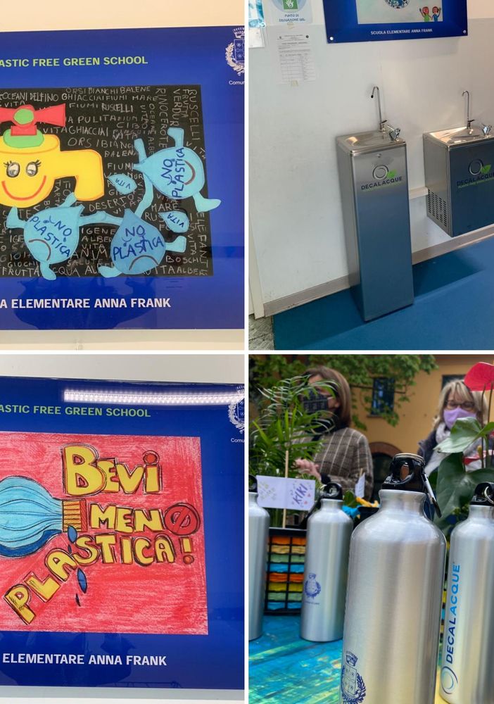 La scuola Anna Frank di Leinì sempre più green: inaugurate le colonnine per l'erogazione dell'acqua
