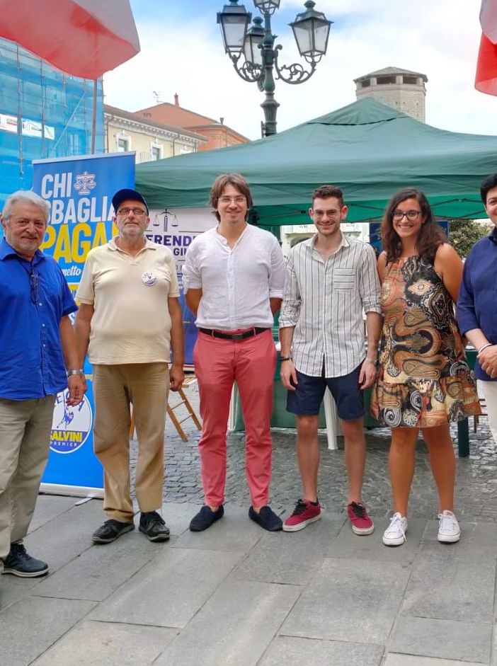 Il gazebo della Lega a Chivasso