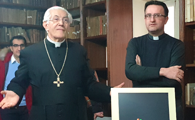 Il vescovo Monsignor Edoardo Cerrato con don Davide