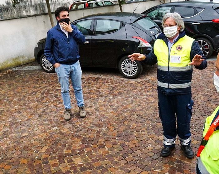 Il gruppo di Protezione civile con il sindaco Marco Bongiovanni