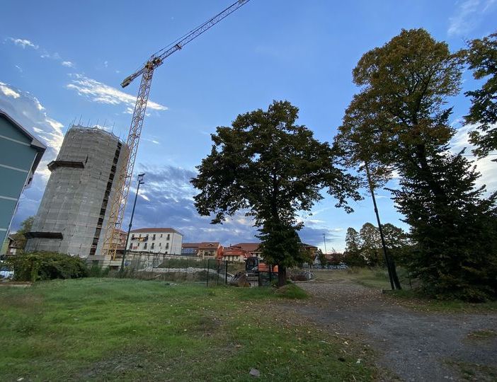 Il cantiere del parco Amendola a Settimo