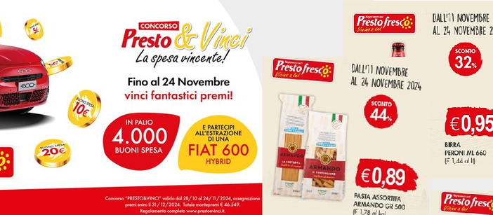 È corsa allo scontrino da Prestrofresco per aggiudicarsi i premi in palio, approfittando delle offerte in arrivo per il Natale