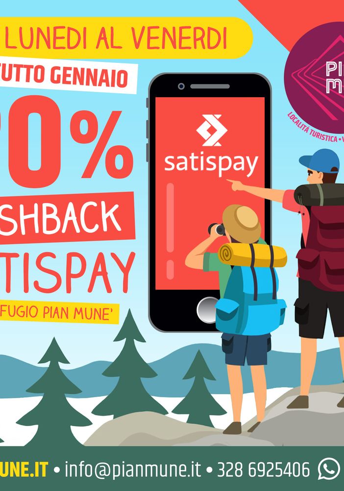 Pian Munè: arriva il cashback Satispay