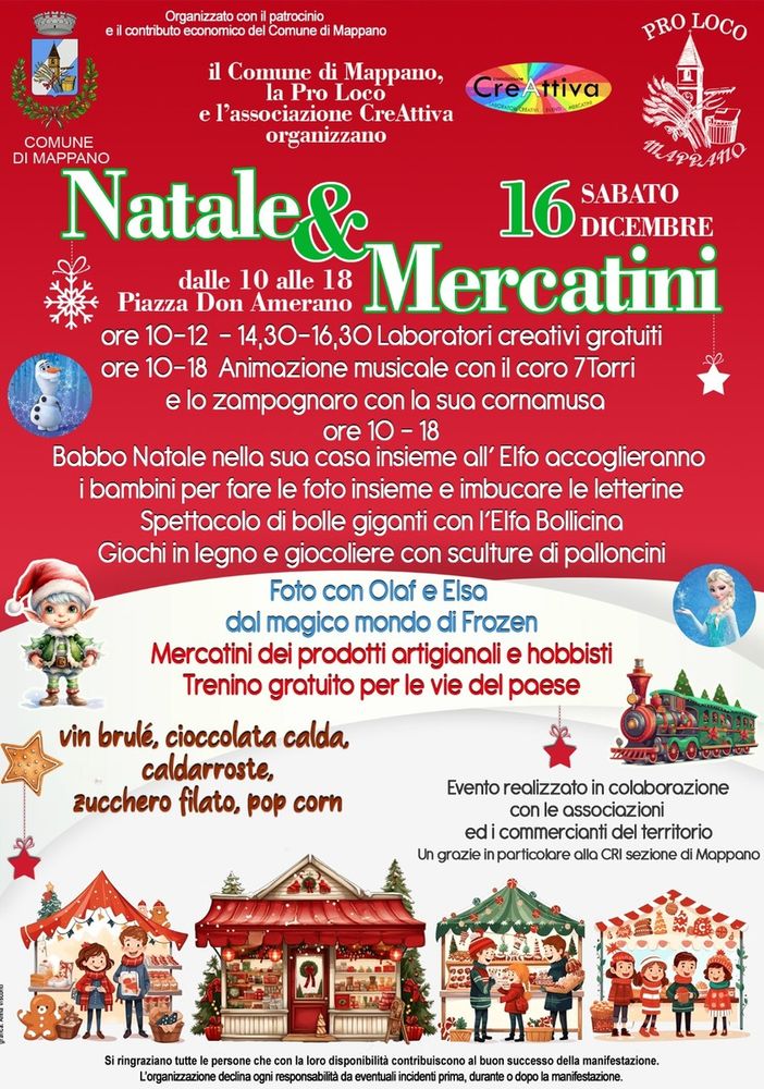 Sabato 16 Dicembre a Mappano arriva il Trenino delle feste con le bancarelle, i laboratori gratuiti per i bambini, il basket in piazza ed i giochi di una volta!