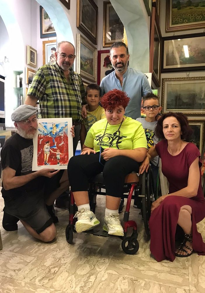 Il pittore Mauro Trucano regala un’opera  d’arte all’Asd Hope Running Onlus