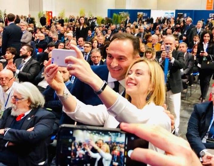 Alberto Cirio con Giorgia Meloni