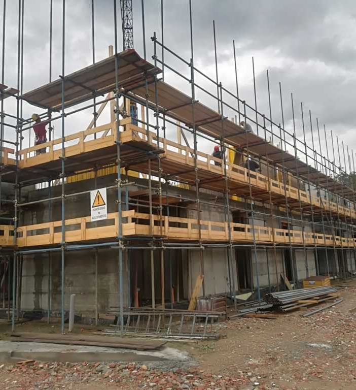 Il cantiere di via Einaudi a Torrazza
