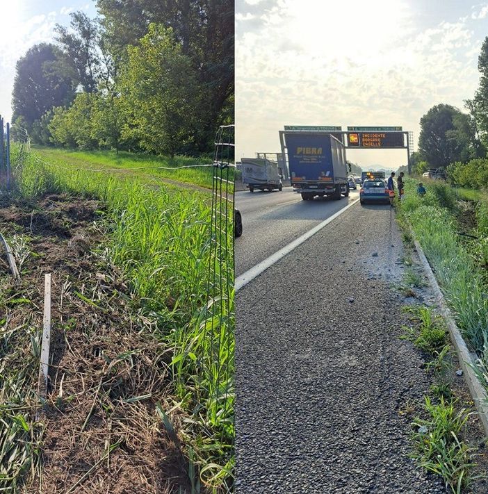 Fortunatamente il conducente non è rimasto ferito: code in direzione nord