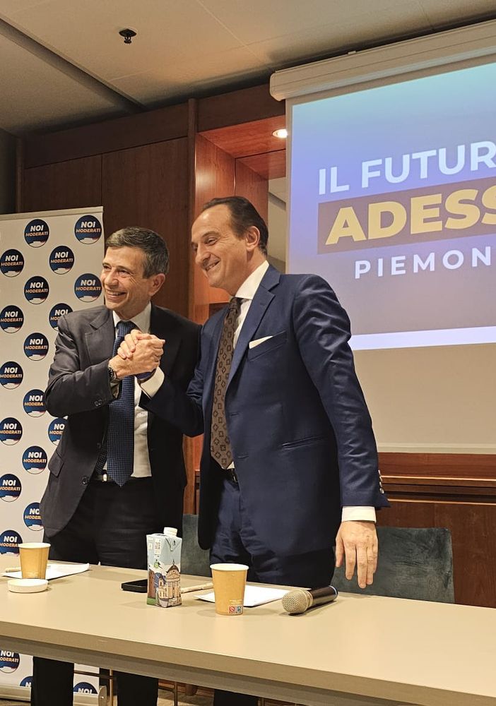 Il governatore Alberto Cirio insieme a Maurizio Lupi di Noi Moderati