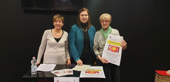 Lucia Chiessa, presidente Arci Zeta, con l'assessore all'Istruzione Tiziana Siragusa e la psicologa Michela Iacovo