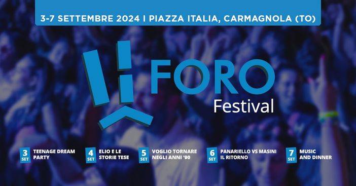 Carmagnola, non solo Peperone: al via la sesta edizione del Foro Festival Carmagnola, non solo Peperone: al via la sesta edizione del Foro Festival