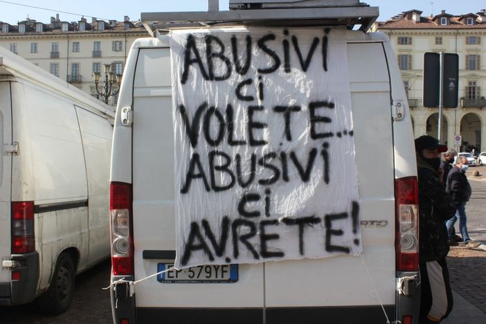 La protesta degli ambulanti