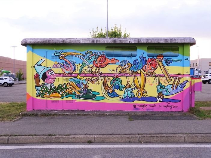 A Chivasso, il murales ispirato a Pinocchio firmato da Jacovitti