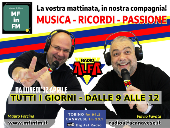 Da lunedì 12 aprile “mf in fm” sbarca su Radio Alfa