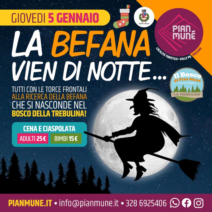 Pian Munè: la Befana vien nel Bosco Pian Munè: la Befana vien nel Bosco