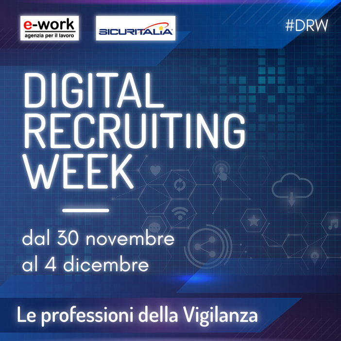 Digital Recruiting Week, dal 30 novembre al 4 dicembre selezioni per 150 addetti in Piemonte Digital Recruiting Week, dal 30 novembre al 4 dicembre selezioni per 150 addetti in Piemonte